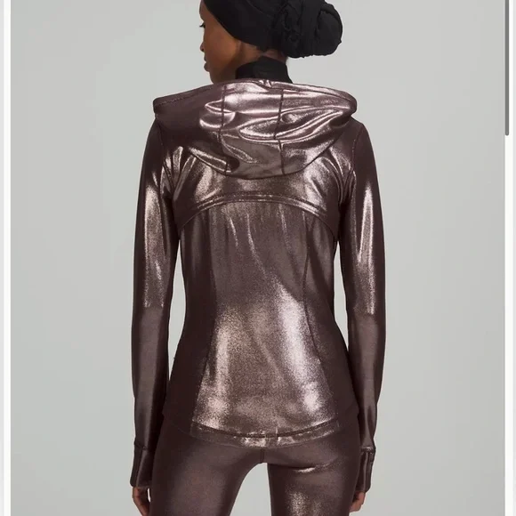 043.Lululemon Define hooded jacket shine radiant foil print French press sizes 8 - Picture 2 of 16